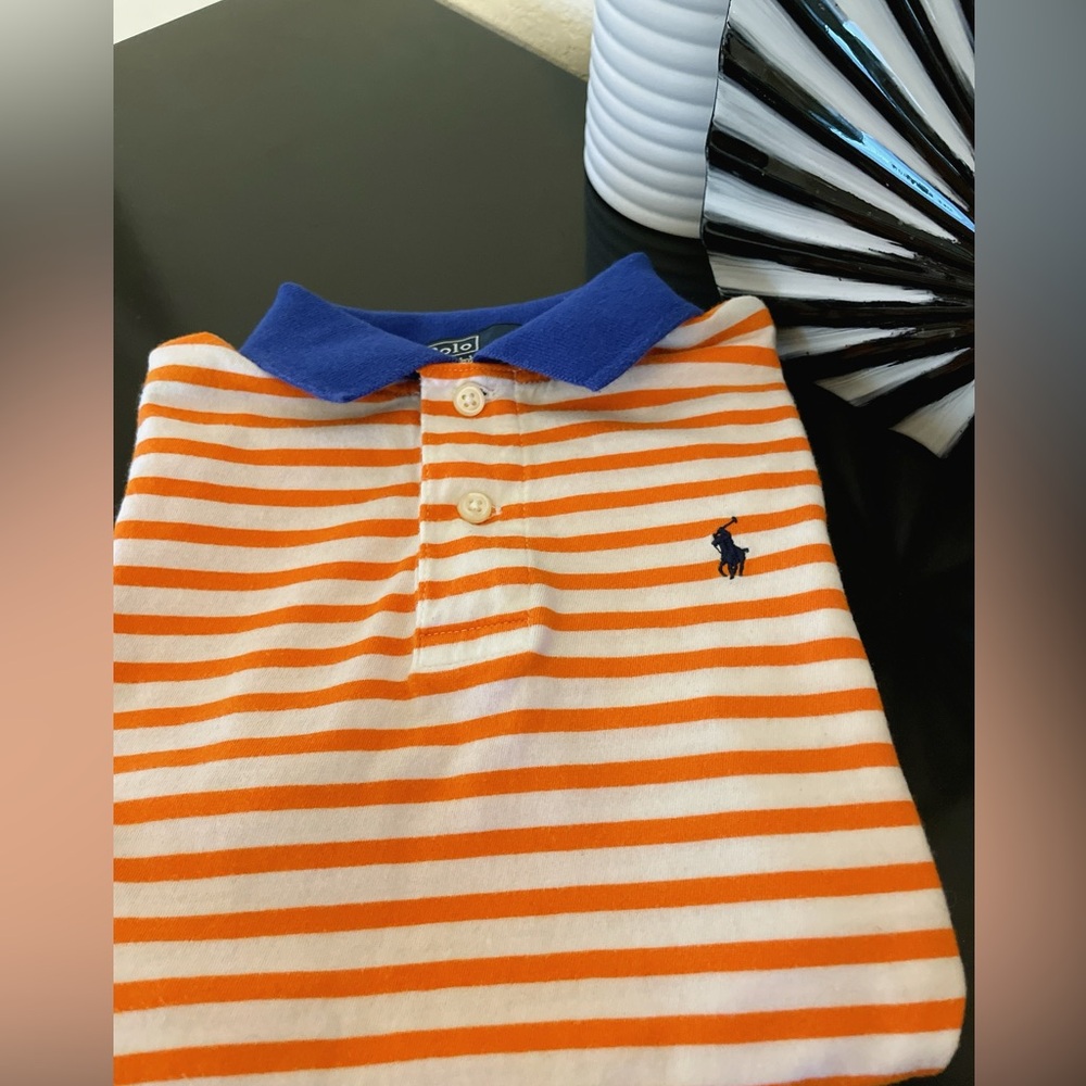 Boys Polo Ralph Lauren Striped Cotton Mesh Polo